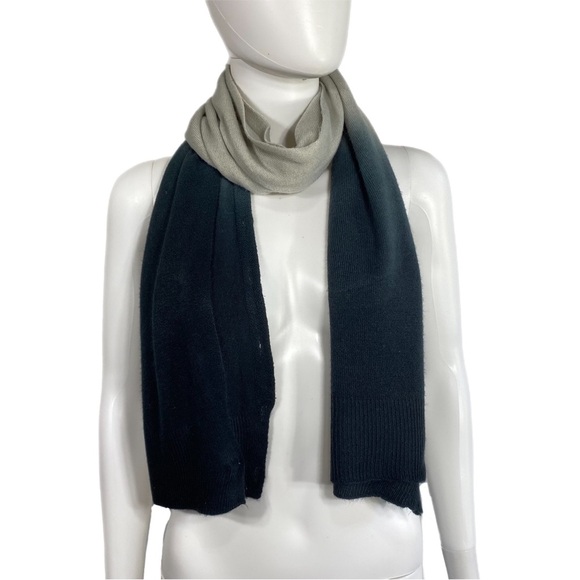Navy Blue to Light Gray Ombre Versatile Scarf & Button Wrap - Picture 1 of 6